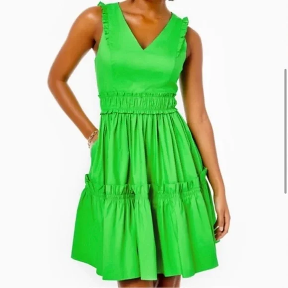 Lilly Pulitzer Celiana dress in Sprout Green Sz 16 - Picture 3 of 6